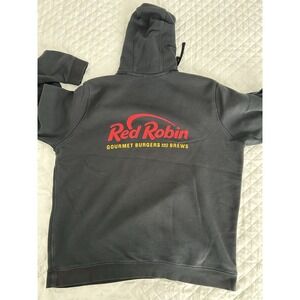 Nike Red Robin Hoodie Mens 2XL Black Chest Logo Uniform Pullover‎ Grunge Street